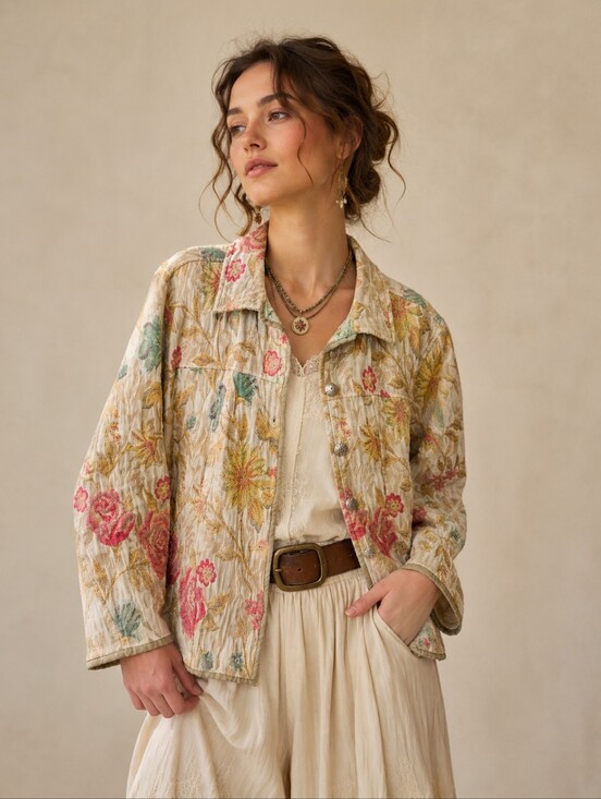 Ashlin Jackets & Blazers - Vintage Ashlin Floral Tapestry Jacket Size XL Button Up